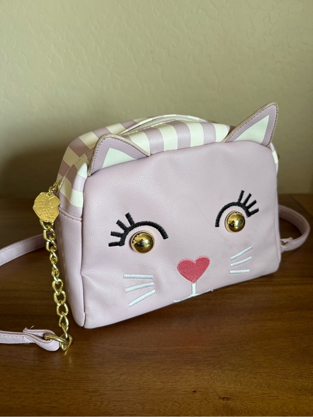Luv Betsey Johnson pink cat crossbody bag